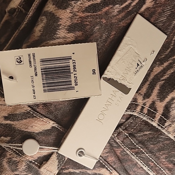 JONATHAN SIMKHAI HIGH RISE ANIMAL PRINT CROPPED JEANS BROWN SZ 30 - Picture 8 of 10